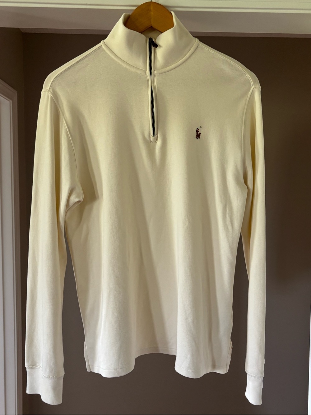 Polo by Ralph Lauren Cream Top with Navy and Gold Label